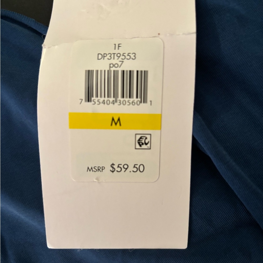 DKNY Teal Long-Sleeve Relaxed Pullover Round Neckline Deep V Cutout in Back - Picture 17 of 17